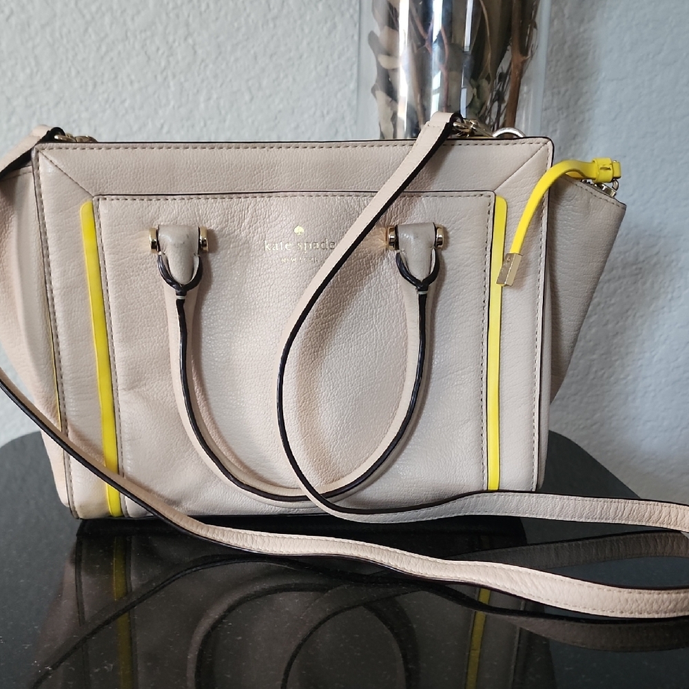 Kate Spade Beige and Yellow Satchel